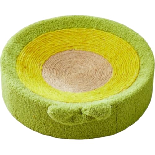 猫 ベッド 猫 爪研ぎ 爪とぎ 猫 マット 大型 天然サイザル麻 耐久 スクラッチャー ソファー 猫挽き おもちゃ ストレス解消 家具破壊防止 つめとぎ ベッド すり鉢型 滑り止め付き ペット用品 四季通用 天然素材 安全 無味 (アボカド)