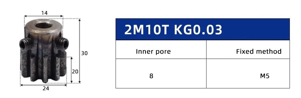 équipement industriel, Pignon À Crémaillère 2M 10T, Alésage De 8mm, Engrenage Droit CNC En Acier 45#