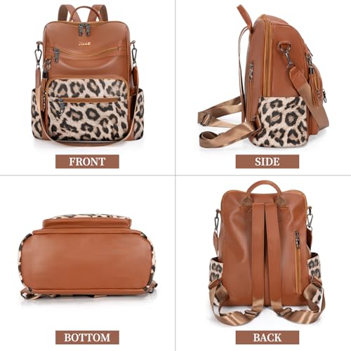 Image of PU Leather Backpack Purse for Women Travel Convertible Shoulder Tassel Bag Ladies Work Travel Handbags