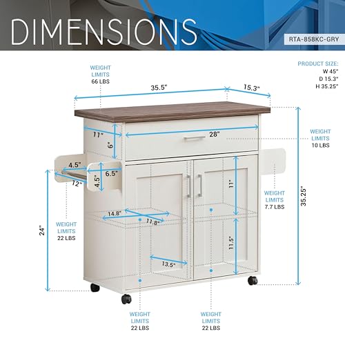 Deluxe-Mobile-Kitchen-Island-Cart-with-Water-Resistant-Top-and-Storage-Cabinets-with-Adjustable-Shelves–Coffee-Bar-or-Kitchen-Cart-with-Towel-Rack-and-Spice-Rack-and-Locking-Wheels Deluxe Mobile Kitchen Island Cart with Water Resistant Top and Storage Cabinets with Adjustable Shelves–Coffee Bar or Kitchen Cart with Towel Rack and Spice Rack and Locking Wheels