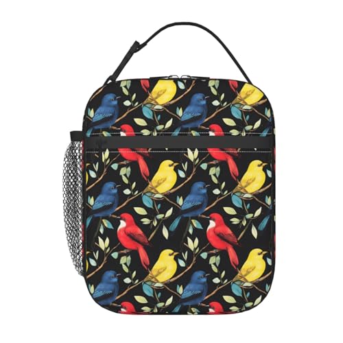 Bird Lunch Box for Women Kids Girls Men Insulated Lunch Bag Lunchbox Adults Lunch Tote Bags Reusable Cooler for Work Office School Picnic Travel