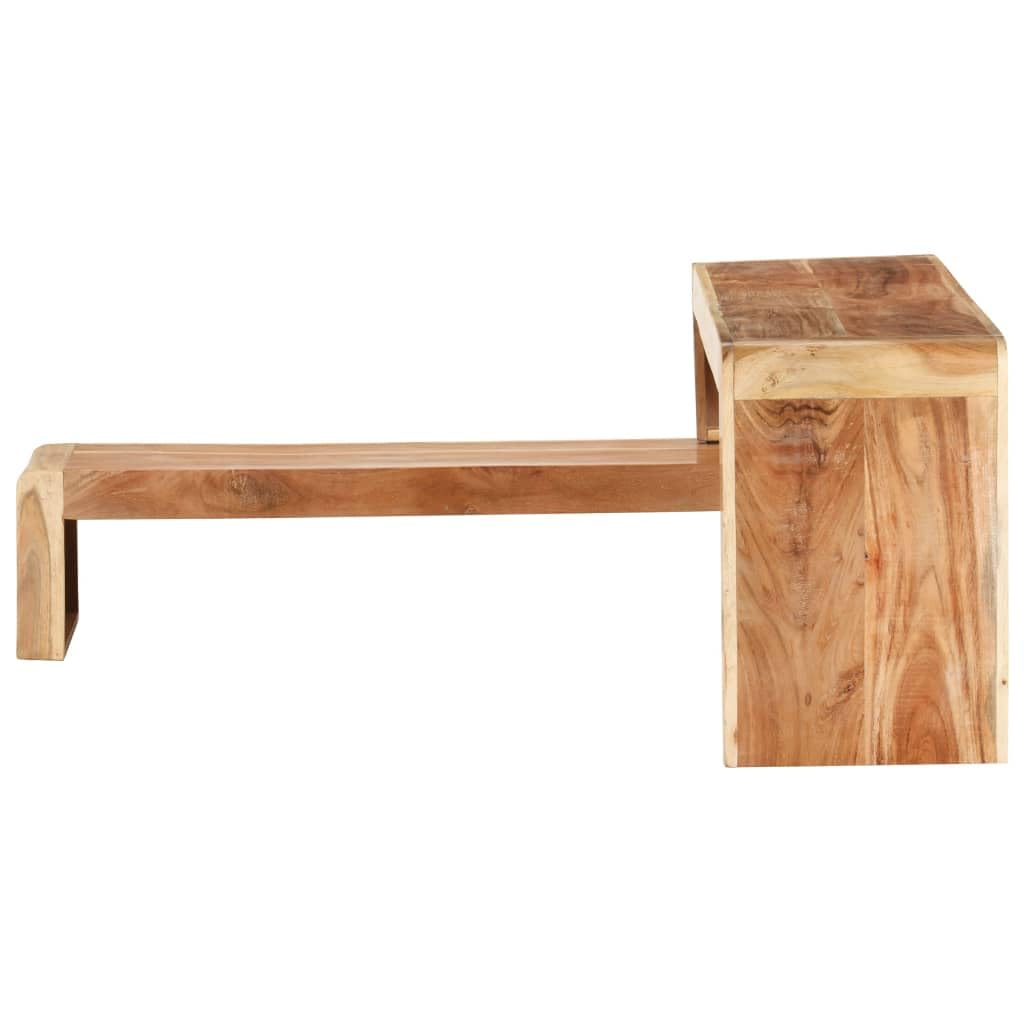 Mobile TV con Supporto di Design in Legno Massello di in 2 Pezzi, Mobile da Soggiorno per Casa in Stile Industriale