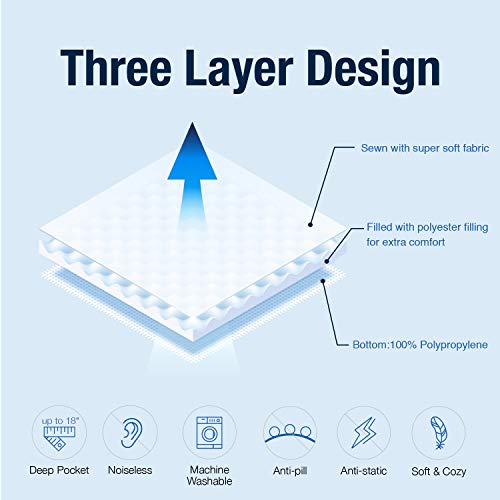 Exq Home Mattress Pad Twin Xl Twin Extra Long Size Quilted Mattress Protector Fitted Sheet Cooling Mattress Cover For Bed Stretch Up To 18”Deep Pocket (Breathable) #TOP2
