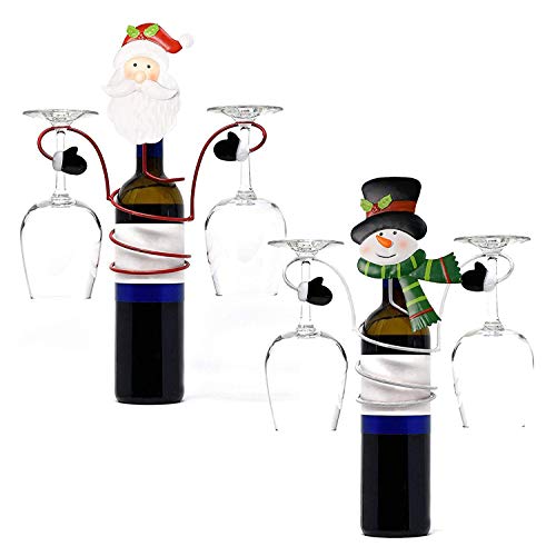 Scale Rank 2 Piece Deluxe Wine Glass Holder Set, for Christmas Home and Office, Perfect Holiday Gift for Everyone