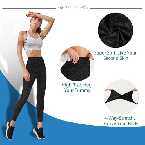 Image of TNNZEET High Waisted Leggings for Women - No See Through Tummy Control Cycling Workout Yoga Pants with Pockets Reg & Plus