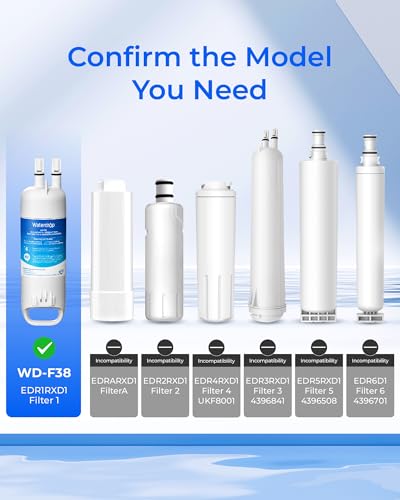 Image of Waterdrop EDR1RXD1 Refrigerator Water Filter Replacement for Everydrop Filter 1, W10295370A and Air Filter Replacement for Whirlpool W10311524, FreshFlow AIR 1, 3 Combo