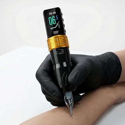 DGT Levitation Tattoo Pen Machine Power by Batteries 2300mAh, 412V Adjustable, 4.5mm Adjustable Stroke, TFT Display, Professional Tattoo Machine (Black)