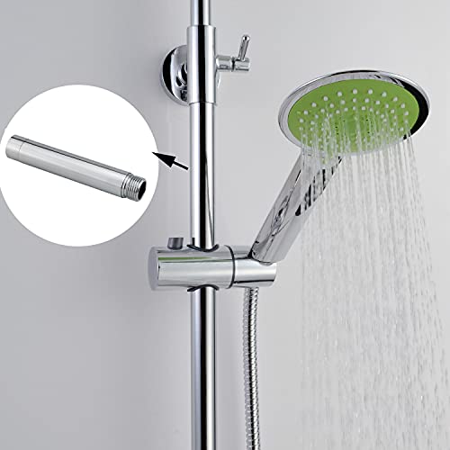 Mtqy Shower Extension Tube Stainless Steel Round Shower Pipe Handheld Shower Head Extender Shower Arm Extension 4 Inch #TOP4