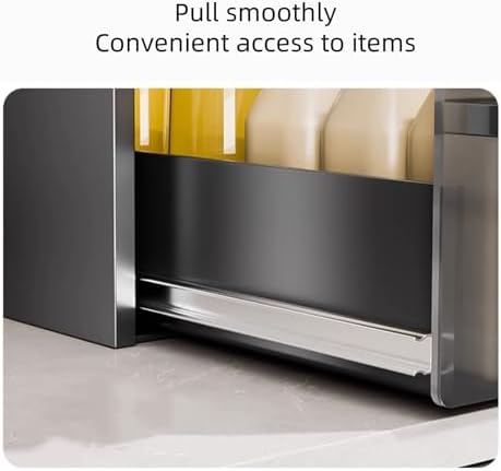 Spice Rack Organizer - 2 Layer Pull Out Storage for Seasoning Bottles - Narrow Counter Corner Storage Solution - Multi-Purpose Kitchen Countertop Organizer