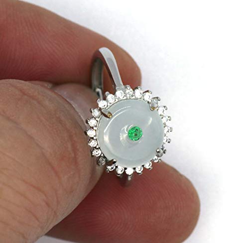 Image of Type A Certified Natural Jadeite Jade 925 silver Inlay Ring Series