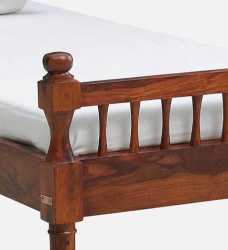 Image of AADITYA WOODS Solid Sheesham Wood Single Bed Cot | Single Size Bed for Bedroom | Multipurpose Use Bed- Mahogany Finish3
