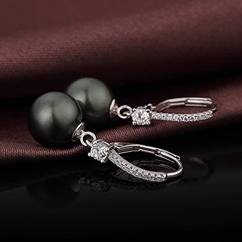 Boucle d'oreille perle blanche argent 925 femme jiamiaoi 18k - 6