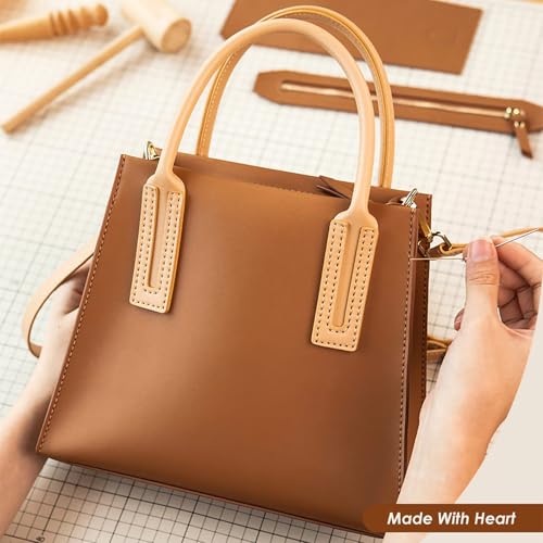 Image of POPSEWING Leather DIY Bag Making Kit, DIY Crossbody Shoulder Bag Complete Supplies & Tool Perfect Handmade Gift for Her(Dark)
