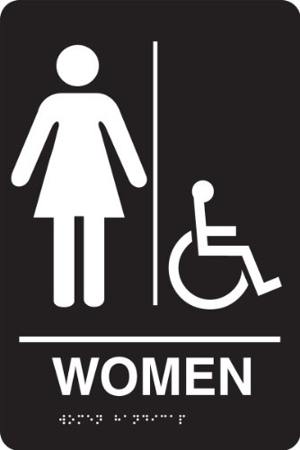 Plaque de porte toilettes femmes et handicapé pour bureau