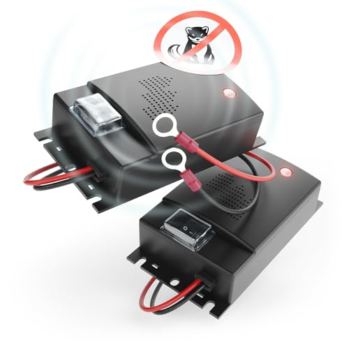 greate 2X Marderschreck Auto mit 12V Batterieanschluss - Marderschrecker...