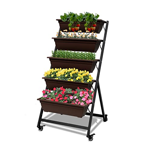 Vertikales Hochbeet mit 5 Etagen, Blumenbeet mit Pflanzkästen,...