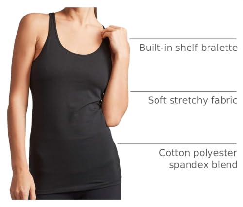 Image of Kalon Women's 4-Pack Racerback Shelf Bra Camisole Base Layer