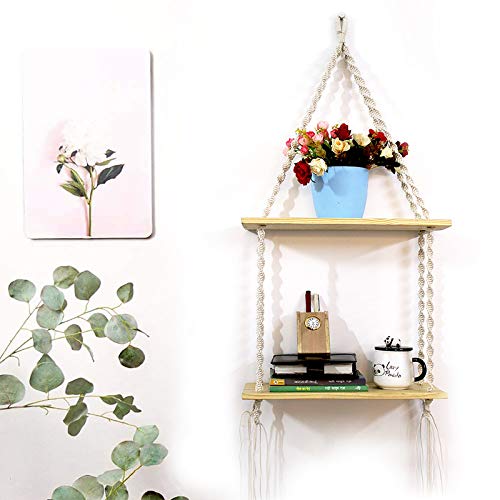 VAH Kya Bat Hai !! Macrame Wall Hanging, Real Pine Wood Storage