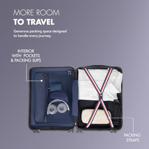 Image of Tommy Hilfiger Hard Luggage Set of 3 (Small, Mid and Large) Berlin - Wine | Check-in Trolley Bags with TSA Lock | 360 Spinner Wheels | Telescopic Handle | Hardshell PC Suitcase |Water Resistance