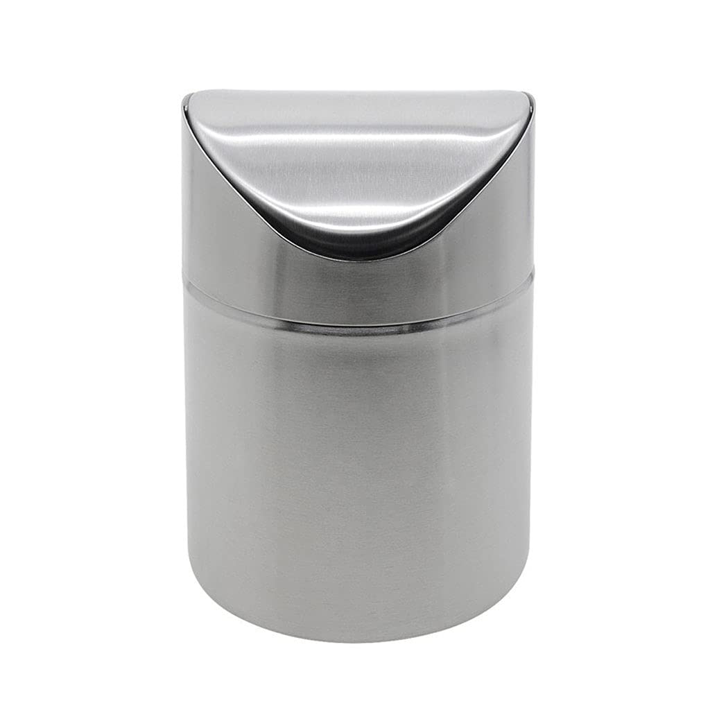 Pattumiere da Cucina, Mini pattumiera in Acciaio Inox Spesso, Cestino per la Carta straccia da Ufficio, capacità 1,5 l, Adatto per scrivania, Ufficio, Cucina