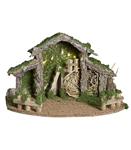 FEERIC Christmas - Décoration Crèche de Noël décorée et Lumineuse 5 LED H 22.5 cm