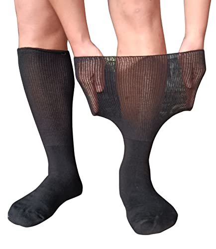 Cirzuex Extra Wide Socks For Diabetic Swollen Feet,Walking Boot Cast Sock, Non Binding Hospital Socks, Bariatric Socks For Women Men, Lymphedema Socks #TOP1