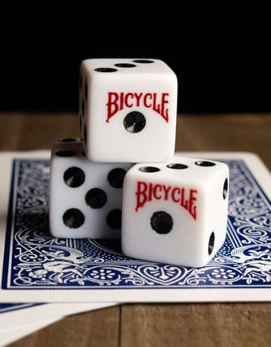Image of Bicycle 5 Dice Set Six Sided D6 Standard Game White Black 16 mm