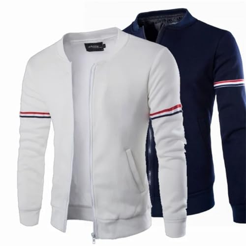 Men's Autumn Winter Long Sleeve Baseball Uniform Daily Style Jacket Mesh Stand Collar Jacket3