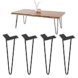 ROBUSTE UND STABILE KONSTRUKTION - Schwerlast Tischbeine von Stahl machen einen sehr robusten Funiture Tisch, solide und schwerlast Konstruktion. Es kann Gegenstände bis zu 150 kg tragen und ist nach der Installation sehr stabil, und der Tisch wackelt nicht. Der mitgelieferte Bodenschutz sorgt vor allem für den sicheren und kratzfreien Stand auf dem Boden, außerdem vorbehalten die Schönheit des Haarnadeldesigns.