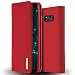 Produktbild RADOO Galaxy S8 Hülle, Premium Echtes Leder Klapphülle Slim Lederhülle mit Standfunktion & Kartenfach TPU Innenraum Case Schlanke Ledertasche Handyhülle für Samsung Galaxy S8 (Rot)