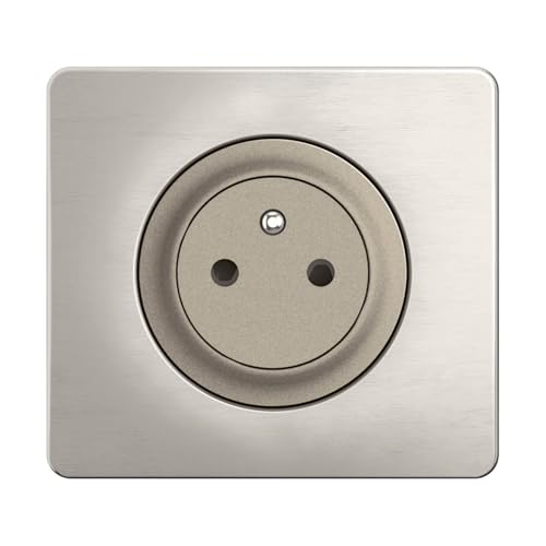 LEGRAND - Prise Electrique Murale avec Terre Céliane Surface Confort - Prise Affleurante avec Socle Rétractable - Titanium - A compléter avec une plaque