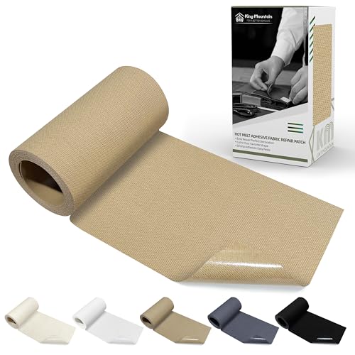 Image of KING MOUNTAIN Canvas Iron on Patch,3 inchx60 inch,Waterproof 100% Cotton Fabric Repair Patch,Used for Various Sofa,Tent,Clothes,Seats,Suitcases (Camel)