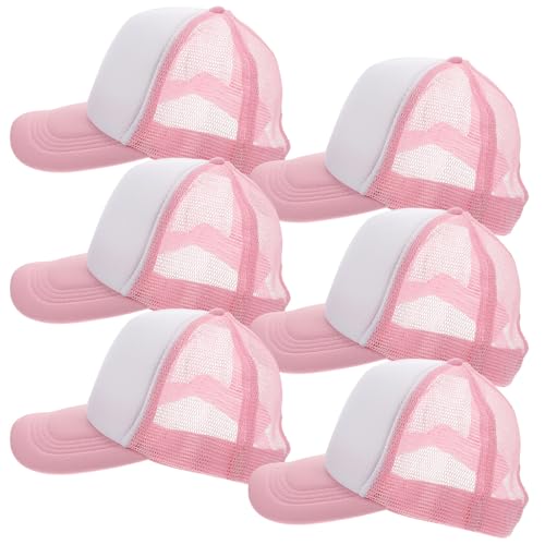 Casquettes de baseball respirantes en polyester rose pour impression et personnalisation DIY