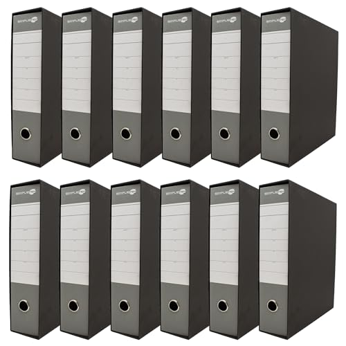 Classeurs à anneaux gris noir SIMPLETEK pour organiser votre bureau à la maison