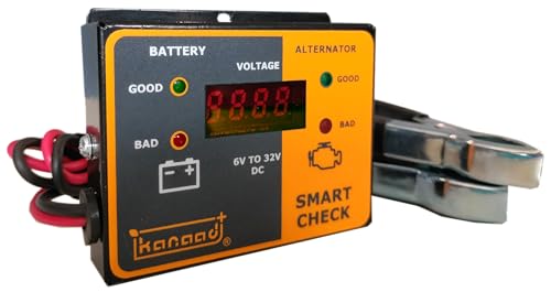 Image of 6 Volt To 32 Volt Dc Corded Electric Digital Voltmeter With Battery Health Indicator And Battery Charging Indicator, Blue