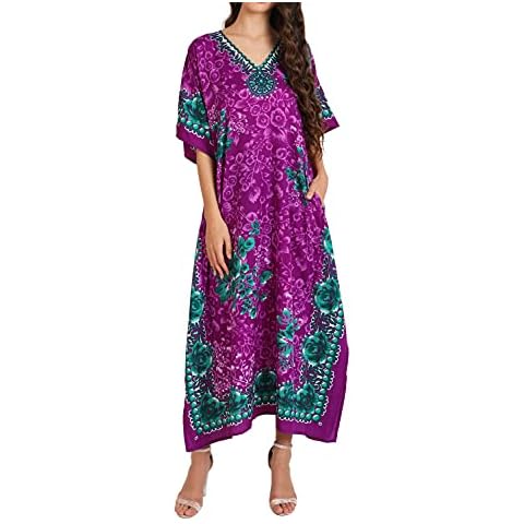 Miss Lavish London Purple Kaftan Dress Cover