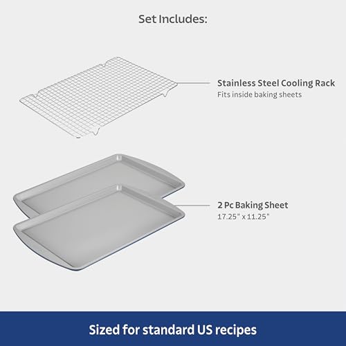 Image of Tramontina Rise 3-Pc Ceramic Non Stick Baking Pans Set