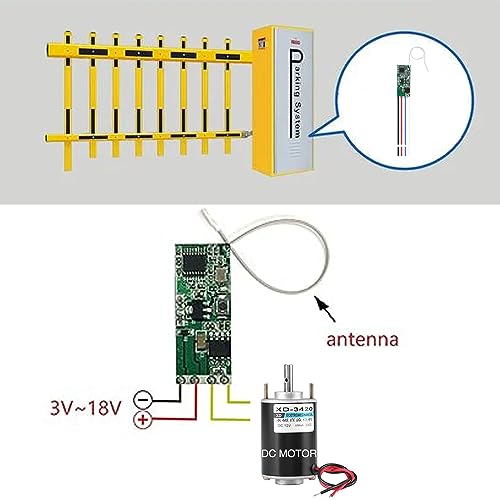 QIACHIP 12V DC Motor Remote Control Switch Drive Forwards and Reverse Module,3V 5V 16V 433Mhz RF Wireless Electric Push Rod Motor Controller - Image 2