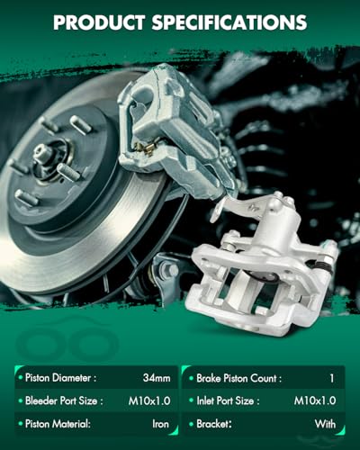 Image of SCITOO Rear Brake Caliper With Bracket 19B6811 19B6810 Compatible For Kia For Rio 2012-2017