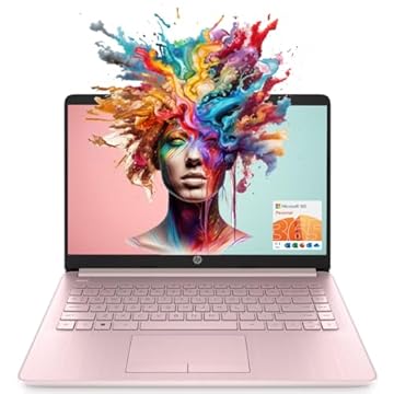 HP Laptop portátil (inclui Microsoft 365 de 1 ano), tela HD de 35.6 cm, 16 GB de RAM, 64 GB eMMC, Intel Quad-Core N4120, estudantes e negócios, webcam, HDMI, Wi-Fi, RJ-45, Windows 11 Home, rosa