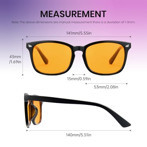 Image of Cyxus Blue Light Glasses Men Women Reduce Eye Strain UV400 Protection 8082 | Eye Protection,Classic Sqaure Frame,Ideal for Computer Screen Office Work Daily Wear