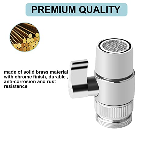 2 Pack Faucet Diverter Valve With Aerator For Countertop Water Filter,Faucet Adapter To 3/8" Tubing Barb Outlet,Faucet Splitter For Water Diversion (2) #TOP2