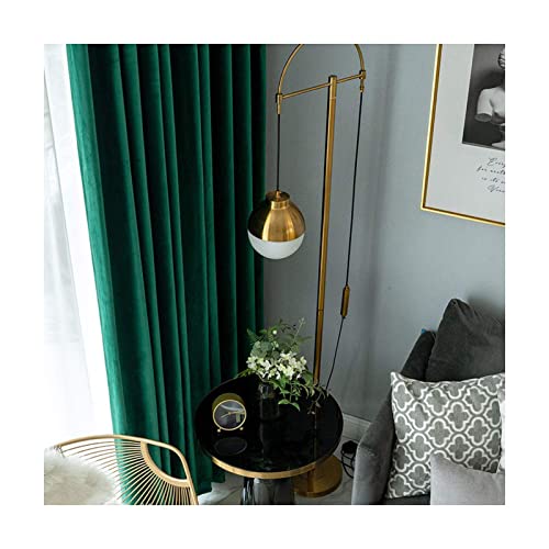 Rideau occultant rétro vert en velours isolant thermique pour chambre de nuit - 5