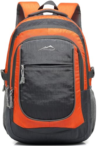 ProEtrade Backpack Bookbag for College Sturdy Travel Business Hiking Fit Laptop Up to 15.6 Inch Multi Compartment Gifts for Men Women Night Light Reflective (Orange)