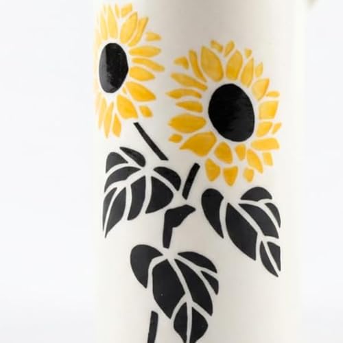Image of Ceramic Oil Dispenser Set of 2, 300 ml Each, Sunflower