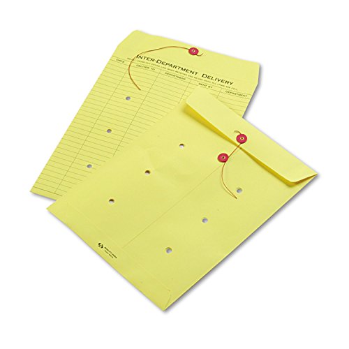 Inter-Departmental Envelopes with String & Button Closure, Yellow