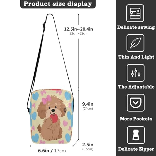 Cartoon Cute Brown Dog messenger bag for women crossbody crossbody bag Shoulder Hand Bags Adjustable Strap for outdoor sports Outdoor Daily3