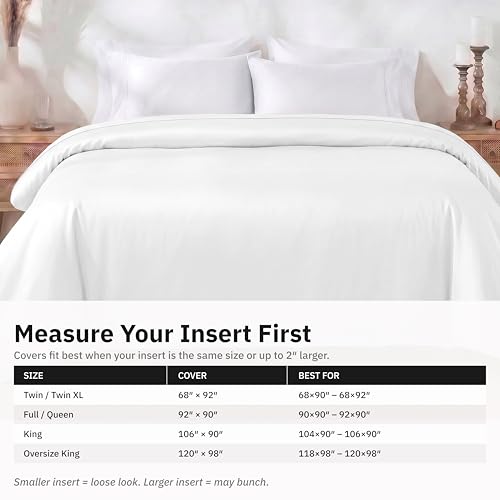 Image of California Design Den 100% Cotton Twin Duvet Cover Only - 400 Thread Count, 100% Cotton Sateen, Soft Twin XL /Twin Duvet Covers, Button Closures, Corner Ties, Durable Bedding - Antique White