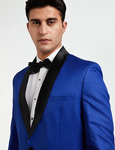 Image of FAVOROSKI Designer Men's Slim Italian Fit Shawl Collar Tuxedo Suit Blazer, Wine