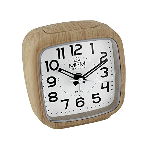 MPM - Reloj Despertador analógico, fácil de Usar, sin Tic-TAC, Despertador analógico, función de repetición y función de luz, Despertador, Despertador para casa, Dormitorio, Oficina Cover